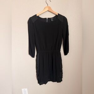 H&M Black Long Sleeve Elastic Waist Mini Dress